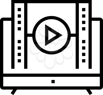 watch movie mens leisure line icon vector. watch movie mens leisure sign. isolated contour symbol black illustration