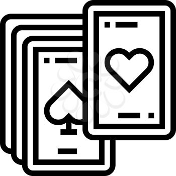 play cards mens leisure line icon vector. play cards mens leisure sign. isolated contour symbol black illustration