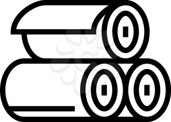 rolls of textile line icon vector. rolls of textile sign. isolated contour symbol black illustration