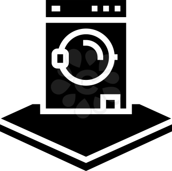washing machine glyph icon vector. washing machine sign. isolated contour symbol black illustration