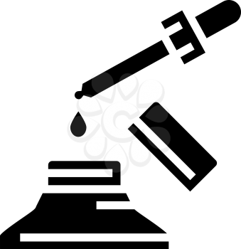 medicine homeopathy liquid dropping from pipette glyph icon vector. medicine homeopathy liquid dropping from pipette sign. isolated contour symbol black illustration