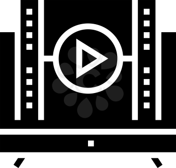 watch movie mens leisure glyph icon vector. watch movie mens leisure sign. isolated contour symbol black illustration