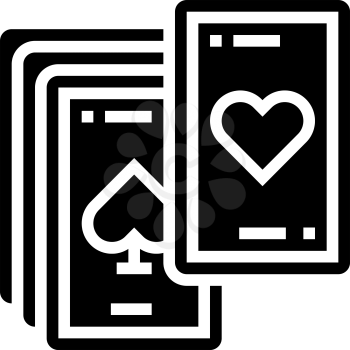 play cards mens leisure glyph icon vector. play cards mens leisure sign. isolated contour symbol black illustration