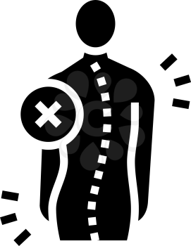 idiopathic scoliosis glyph icon vector. idiopathic scoliosis sign. isolated contour symbol black illustration