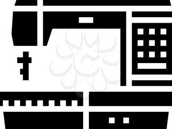 sewing machine textile equipment glyph icon vector. sewing machine textile equipment sign. isolated contour symbol black illustration