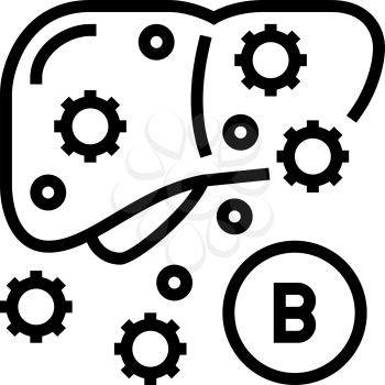 type b hepatitis line icon vector. type b hepatitis sign. isolated contour symbol black illustration