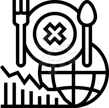 food social problem line icon vector. food social problem sign. isolated contour symbol black illustration