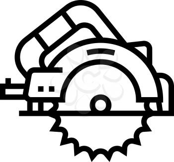 circular saw tool line icon vector. circular saw tool sign. isolated contour symbol black illustration