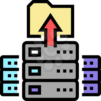 storaging knowledge on server color icon vector. storaging knowledge on server sign. isolated symbol illustration
