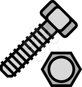 hex head bolt color icon vector. hex head bolt sign. isolated symbol illustration