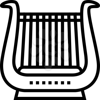 lyre musician instrument greece line icon vector. lyre musician instrument greece sign. isolated contour symbol black illustration