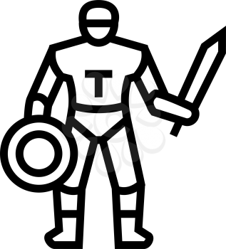 gladiator ancient greece warrior line icon vector. gladiator ancient greece warrior sign. isolated contour symbol black illustration