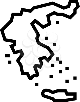 greece map civilization line icon vector. greece map civilization sign. isolated contour symbol black illustration