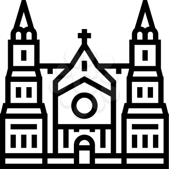 cathedral building line icon vector. cathedral building sign. isolated contour symbol black illustration