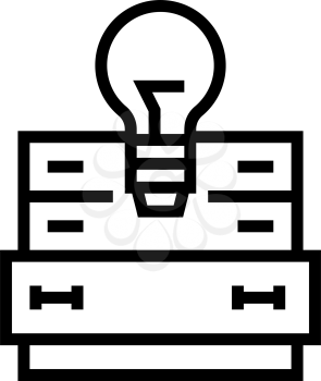 searching idea line icon vector. searching idea sign. isolated contour symbol black illustration