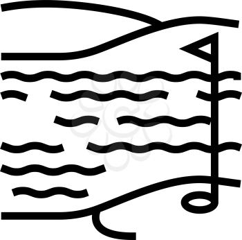 lake and field golf playground line icon vector. lake and field golf playground sign. isolated contour symbol black illustration