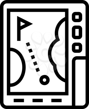 gps device golf game line icon vector. gps device golf game sign. isolated contour symbol black illustration