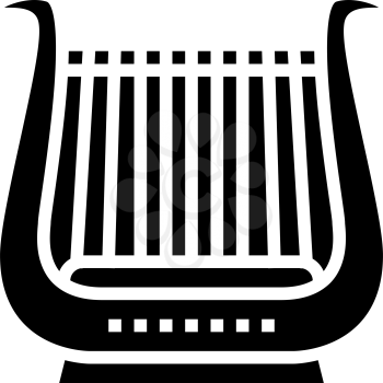 lyre musician instrument greece glyph icon vector. lyre musician instrument greece sign. isolated contour symbol black illustration