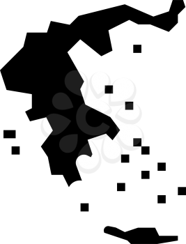 greece map civilization glyph icon vector. greece map civilization sign. isolated contour symbol black illustration