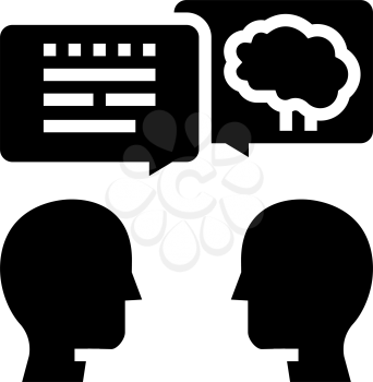 intelligent talking glyph icon vector. intelligent talking sign. isolated contour symbol black illustration