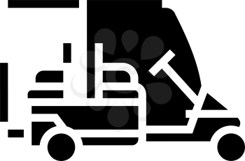 caddy golf club car glyph icon vector. caddy golf club car sign. isolated contour symbol black illustration