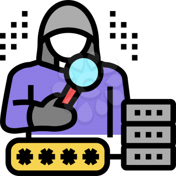hacker digital thief color icon vector. hacker digital thief sign. isolated symbol illustration
