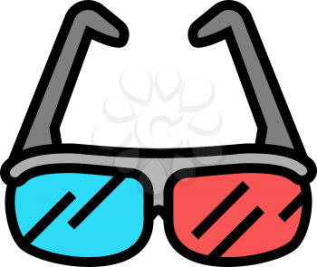 3d glasses color icon vector. 3d glasses sign. isolated symbol illustration