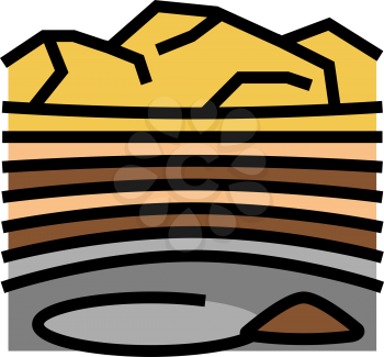 opencast goldmine color icon vector. opencast goldmine sign. isolated symbol illustration