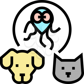 giardiasis pet disease color icon vector. giardiasis pet disease sign. isolated symbol illustration