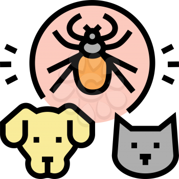mite on animal body color icon vector. mite on animal body sign. isolated symbol illustration