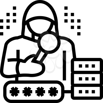 hacker digital thief line icon vector. hacker digital thief sign. isolated contour symbol black illustration