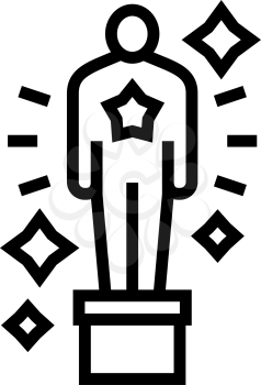 oscar award line icon vector. oscar award sign. isolated contour symbol black illustration