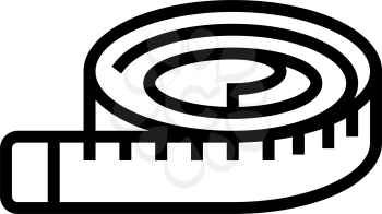 waist tape line icon vector. waist tape sign. isolated contour symbol black illustration