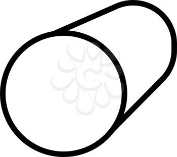 round bar metal profile line icon vector. round bar metal profile sign. isolated contour symbol black illustration