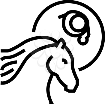 leptospirosis horse line icon vector. leptospirosis horse sign. isolated contour symbol black illustration