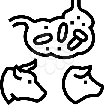 coli bacillus domestic animal line icon vector. coli bacillus domestic animal sign. isolated contour symbol black illustration