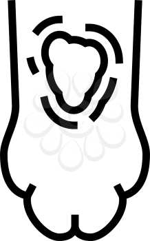 ringworm animal paw line icon vector. ringworm animal paw sign. isolated contour symbol black illustration