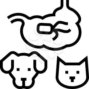 salmonellosis dog and cat line icon vector. salmonellosis dog and cat sign. isolated contour symbol black illustration
