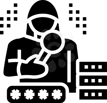 hacker digital thief glyph icon vector. hacker digital thief sign. isolated contour symbol black illustration