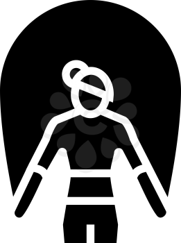 skipping rope training athlete glyph icon vector. skipping rope training athlete sign. isolated contour symbol black illustration