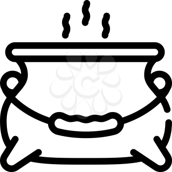 boiling potion in tank line icon vector. boiling potion in tank sign. isolated contour symbol black illustration