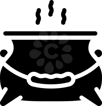 boiling potion in tank glyph icon vector. boiling potion in tank sign. isolated contour symbol black illustration