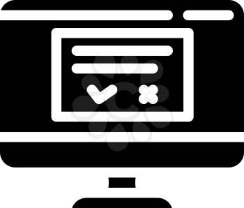 accept or reject request of operating system glyph icon vector. accept or reject request of operating system sign. isolated contour symbol black illustration