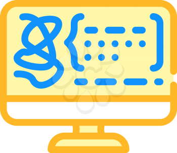 decoding protein molecule color icon vector. decoding protein molecule sign. isolated symbol illustration