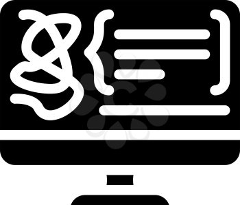 decoding protein molecule glyph icon vector. decoding protein molecule sign. isolated contour symbol black illustration