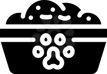 animal food bowl glyph icon vector. animal food bowl sign. isolated contour symbol black illustration
