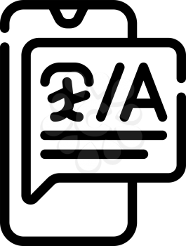 trabslator and can speak on international language call center operator line icon vector. sign. contour symbol black illustration