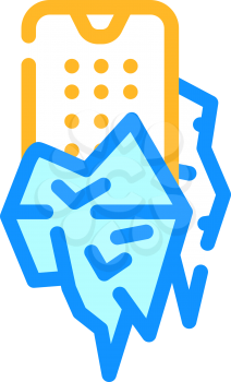 frozen calls of call center color icon vector. frozen calls of call center sign. isolated symbol illustration