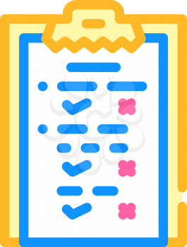 check list or questionnaire call center color icon vector. check list or questionnaire call center sign. isolated symbol illustration