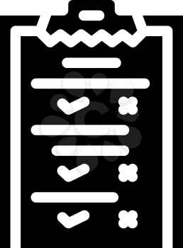 check list or questionnaire call center glyph icon vector. check list or questionnaire call center sign. isolated contour symbol black illustration